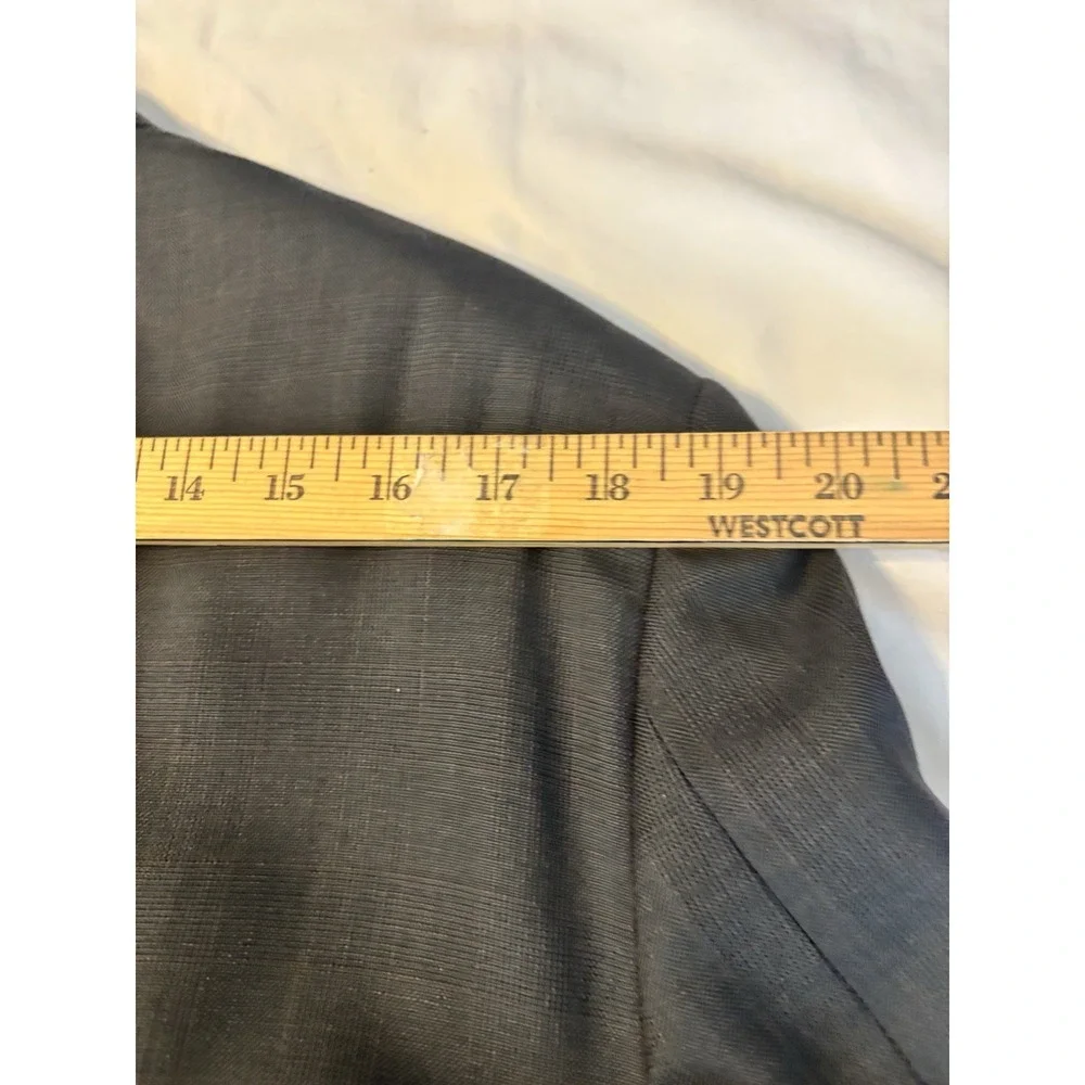 Stafford‎ Black Windowpane Mens 44R/34x29 3Button Suit Wool Pleated Front Cuffed